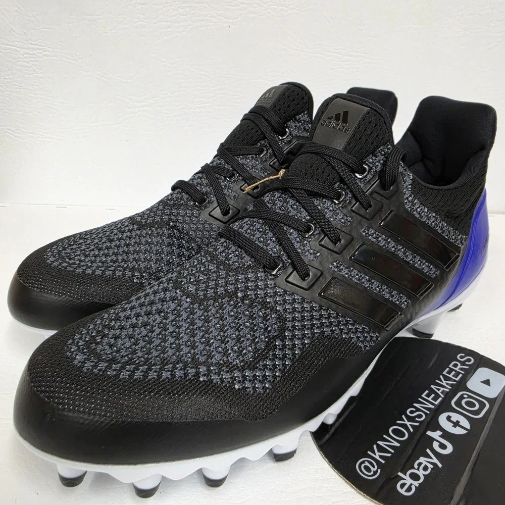 Adidas Ultraboost Football Cleats Black Blue Woven JP7410 Men's Size 11.5